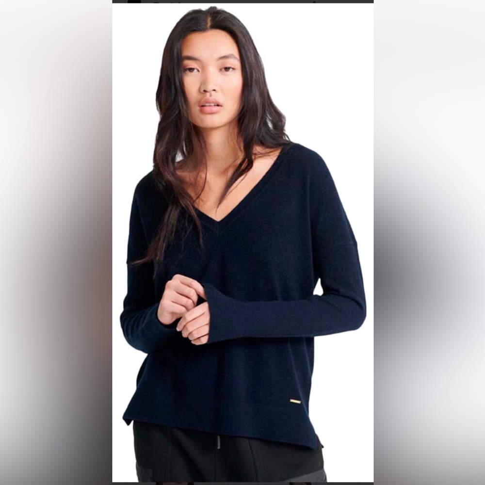 Superdry brand new Cashmere navy blue sweater. Tags included.